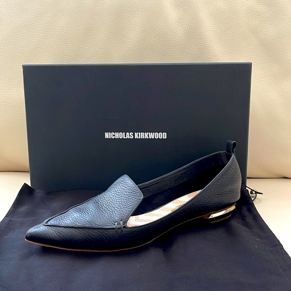 Nicholas Kirkwood Beya Bottalato black flats